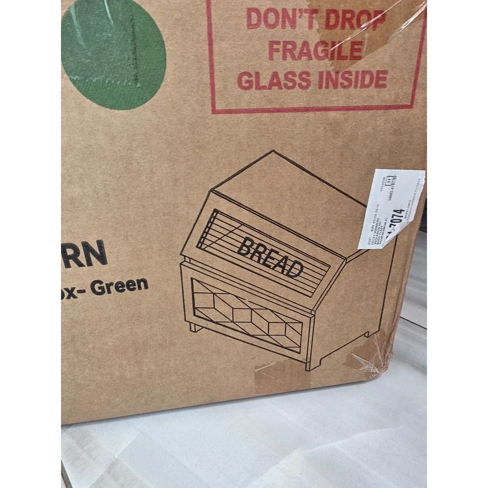 Green Bamboo Bread Box 2 Tier Kitchen Countertop Storage BM-YJJ240102-GRN